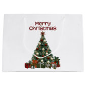 Merry Christmas Tree Gift Bag Groot Cadeauzakje (Voorkant)