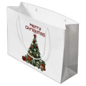 Merry Christmas Tree Gift Bag Groot Cadeauzakje (Achterkant Gekanteld)