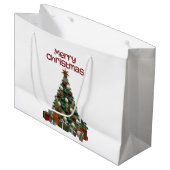 Merry Christmas Tree Gift Bag Groot Cadeauzakje (Voorkant Gekanteld)