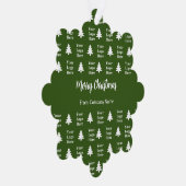 Merry Christmas Tree Green White Company Logo Ornament Kaart (Rechts)