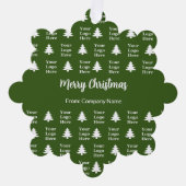 Merry Christmas Tree Green White Company Logo Ornament Kaart (Voorkant)