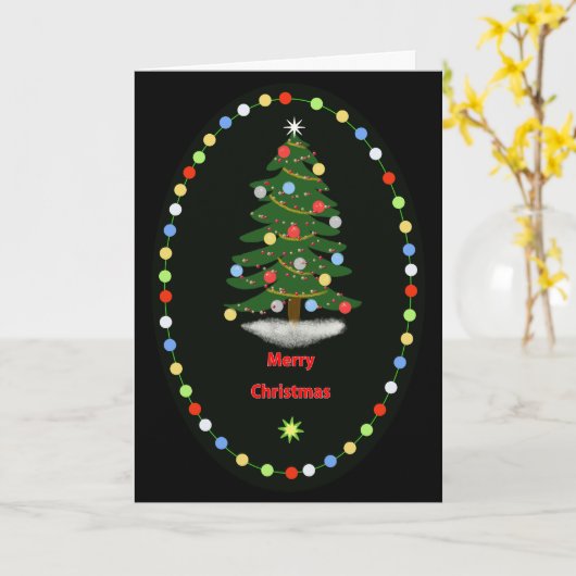 Merry Christmas Tree Kaart (Gele Bloem)