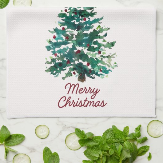 Merry Christmas Tree Kitchen Towel Theedoek (Gevouwen)