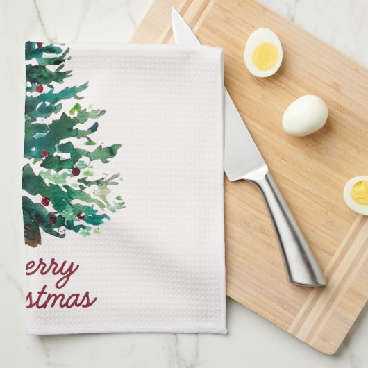 Merry Christmas Tree Kitchen Towel Theedoek (Quarter Fold)