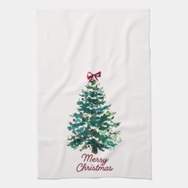 Merry Christmas Tree Kitchen Towel Theedoek