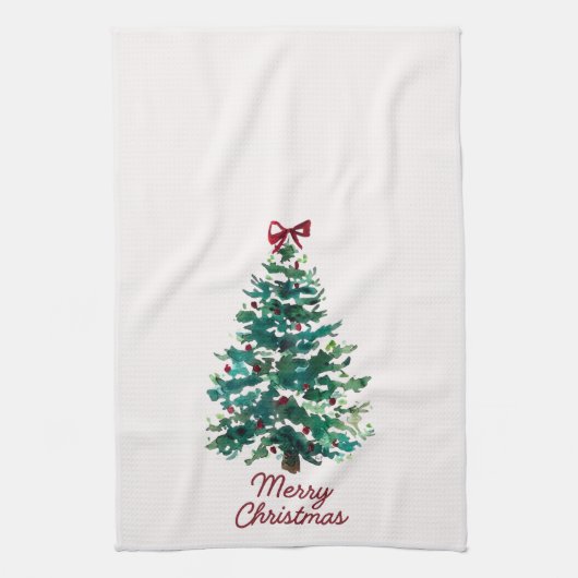 Merry Christmas Tree Kitchen Towel Theedoek (Verticaal)
