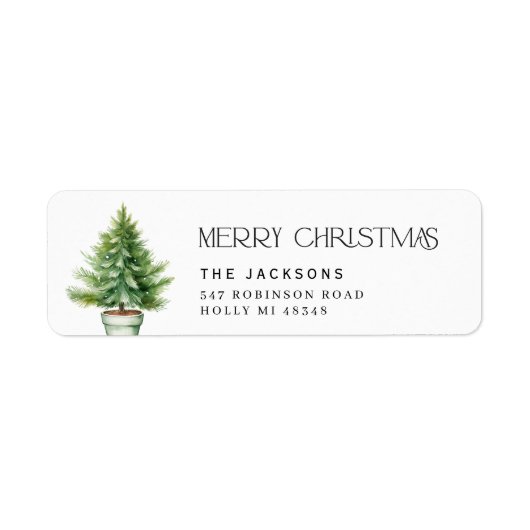 Merry Christmas Tree Label (Voorkant)