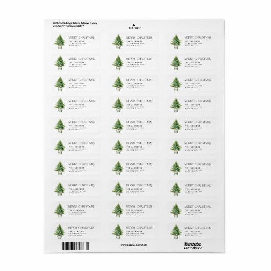 Merry Christmas Tree Label (Full Sheet)