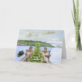 Merry Christmas Tree Lake Ornamenten Kaart (Voorkant)