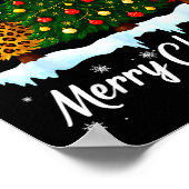 Merry Christmas Tree Leopard Plaid Pajamas Xmas Wo Poster (Hoek)