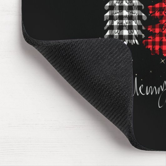 Merry Christmas Tree Leopard Plaid Printed Muismat (Hoek)