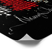 Merry Christmas Tree Leopard Plaid Printed  Poster (Hoek)