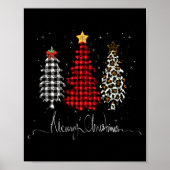 Merry Christmas Tree Leopard Plaid Printed  Poster (Voorkant)