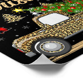 Merry Christmas Tree Leopard Truck Xmas Family Paj Poster (Hoek)