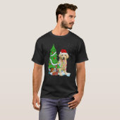 Merry Christmas Tree Light Santa Hat Dog Labrador T-shirt (Voorkant volledig)
