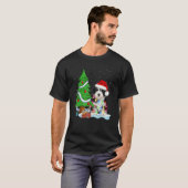Merry Christmas Tree Light Santa Hat Dog Shih Tzu T-shirt (Voorkant volledig)