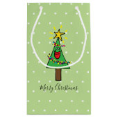 Merry Christmas Tree Lights Ornamenten Gold Star Klein Cadeauzakje (Achterkant)