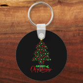 Merry Christmas Tree Matching Family Santa Holiday Sleutelhanger (Voorkant)