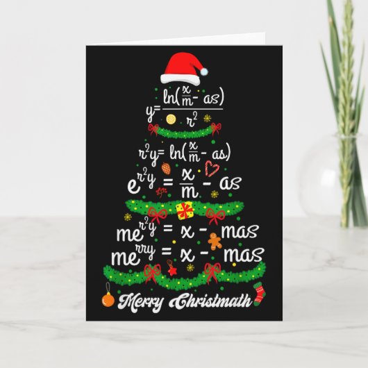 Merry Christmas Tree Math Teacher Xmas Tee Merry C Kaart (Voorkant)