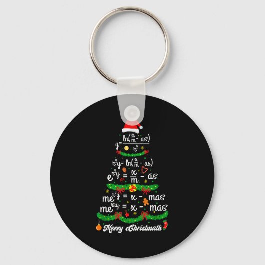 Merry Christmas Tree Math Teacher Xmas Tee Merry C Sleutelhanger (Voorkant)
