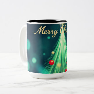 Merry Christmas Tree Mug – Festive Holiday Coffee  Tweekleurige Koffiemok