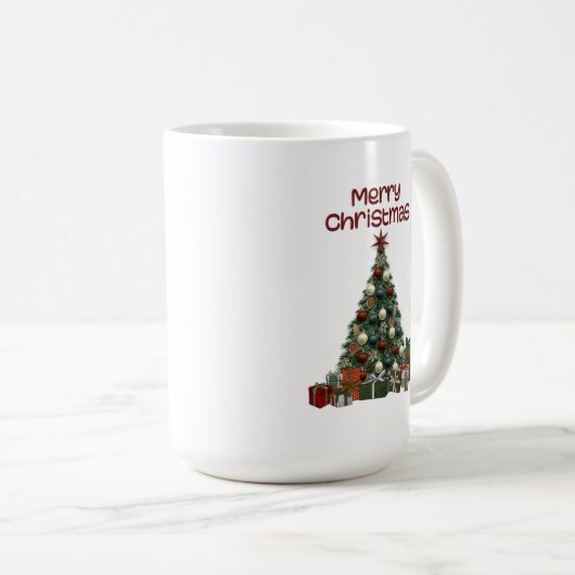 Merry Christmas Tree Mug Koffiemok (Voorkant rechts)