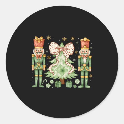 Merry Christmas Tree Nutcracker Ballet Dance Women Ronde Sticker (Voorkant)