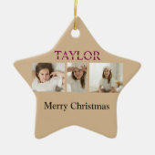 Merry Christmas Tree Ornament – Kid Photo And Name (Voorkant)