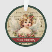 Merry Christmas Tree Ornament Vintage Angel (voorkant)