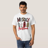 Merry Christmas Tree Patchwork T-shirt (Voorkant volledig)