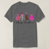 Merry Christmas Tree Pink Buffalo Plaid and Leopar T-shirt (Design voorkant)