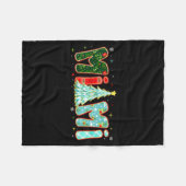 Merry Christmas Tree Plaid Mimi Aesthetic Mom Mama Fleece Deken (Voorkant (Horizontaal))