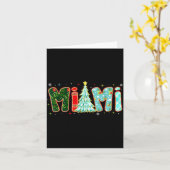 Merry Christmas Tree Plaid Mimi Aesthetic Mom Mama Kaart (Gele Bloem)