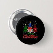 Merry Christmas Tree Plaid Us Flag Snowflake Xmas Ronde Button 5,7 Cm (Voorkant /achterkant)