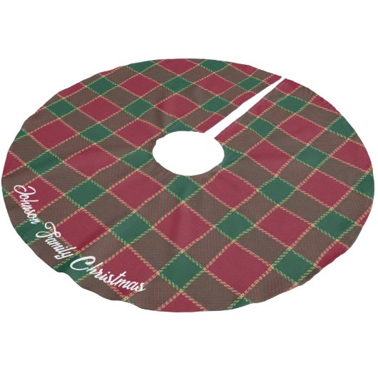 Merry Christmas Tree Red & Green Tartan Pattern Kerstboom Rok (Gekanteld)