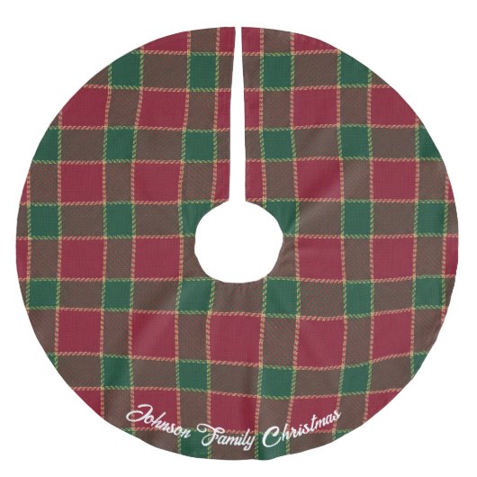 Merry Christmas Tree Red & Green Tartan Pattern Kerstboom Rok (Voorkant)