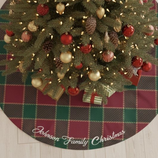 Merry Christmas Tree Red & Green Tartan Pattern Kerstboom Rok