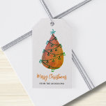 Merry Christmas Tree Rust Cadeaulabel<br><div class="desc">Deze feestelijke cadeau labels zijn versierd met een grillige roest waterverf kerstboom. Ze zeggen vrolijk kerstfeest in stijlvolle scripttypografie. Gemakkelijk aan te passen. Originele Waterverf © Michele Davies.</div>