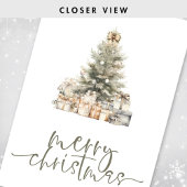 Merry Christmas Tree Sage Script Gevouwen Feestdagen Kaart
