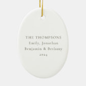 Merry Christmas Tree Sage Script Naam Gift Keramisch Ornament (Achterkant)