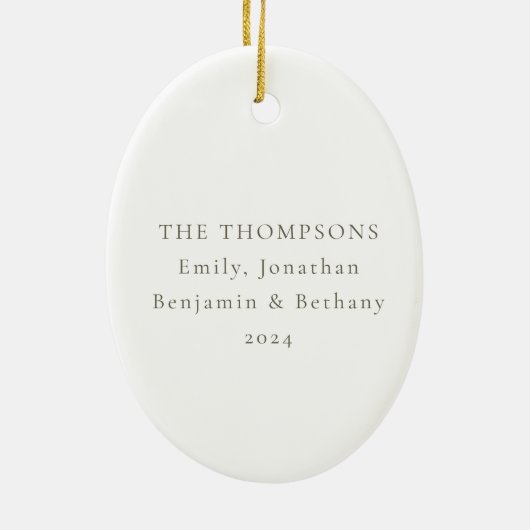 Merry Christmas Tree Sage Script Naam Gift Keramisch Ornament (Achterkant)