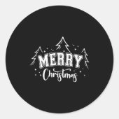 Merry Christmas Tree Santa Xmas Family Matching Pa Ronde Sticker (Voorkant)
