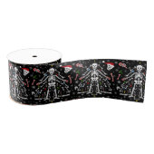 Merry Christmas Tree Skeleton Pattern Grosgrain Lint (Spoel)