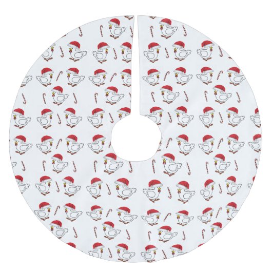 Merry Christmas Tree Skirt Chicks Santa Hats Kerstboom Rok (Voorkant)