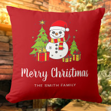 Merry Christmas  Tree Snowman Gepersonaliseerd