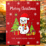 Merry Christmas  Tree Snowman Gepersonaliseerd Legpuzzel<br><div class="desc">Pas de tekst aan en creëer eenvoudig uw gepersonaliseerde kerstpuzzel. Klik op ONTWERP BEWERKEN en selecteer ACHTERGROND om de achtergrondkleur te wijzigen of TEKST om de tekstkleur te wijzigen. U kunt dit ONTWERP OVERBRENGEN naar andere Zazzle-producten en aanpassen aan de meeste Zazzle-items. Standaard Studio-design zijn gemaakt in hoge-resolutieafbeeldingen voor een...</div>