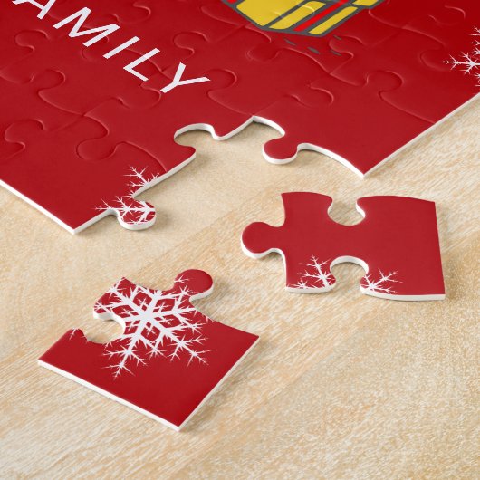 Merry Christmas  Tree Snowman Gepersonaliseerd Legpuzzel (Zijkant)