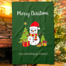 Merry Christmas Tree Snowman Gepersonaliseerd