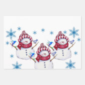 Merry Christmas Tree Snowman Inpakpapier Vel (Voorkant 3)