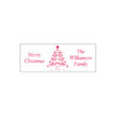 Merry Christmas Tree Star aangepaste familienaam w Zelfinktende Stempel (Design)